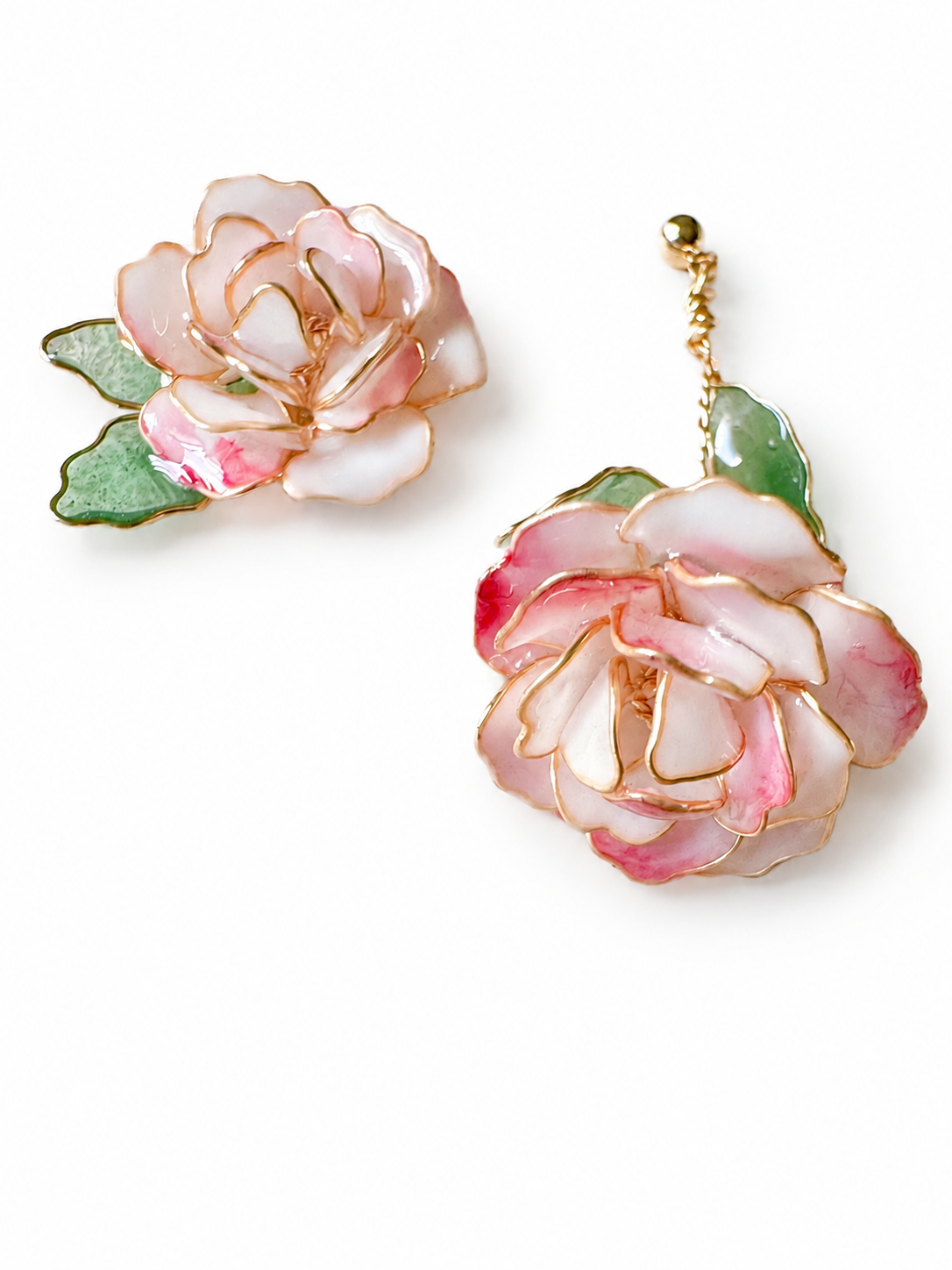 Handmade Paloma Rose Flower Earrings