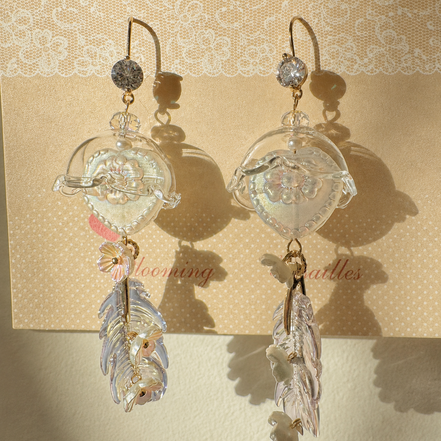 Dreamcatcher Earrings, Boho Feather Dangle Earrings