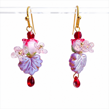 Lampwork Rose beads Earrings