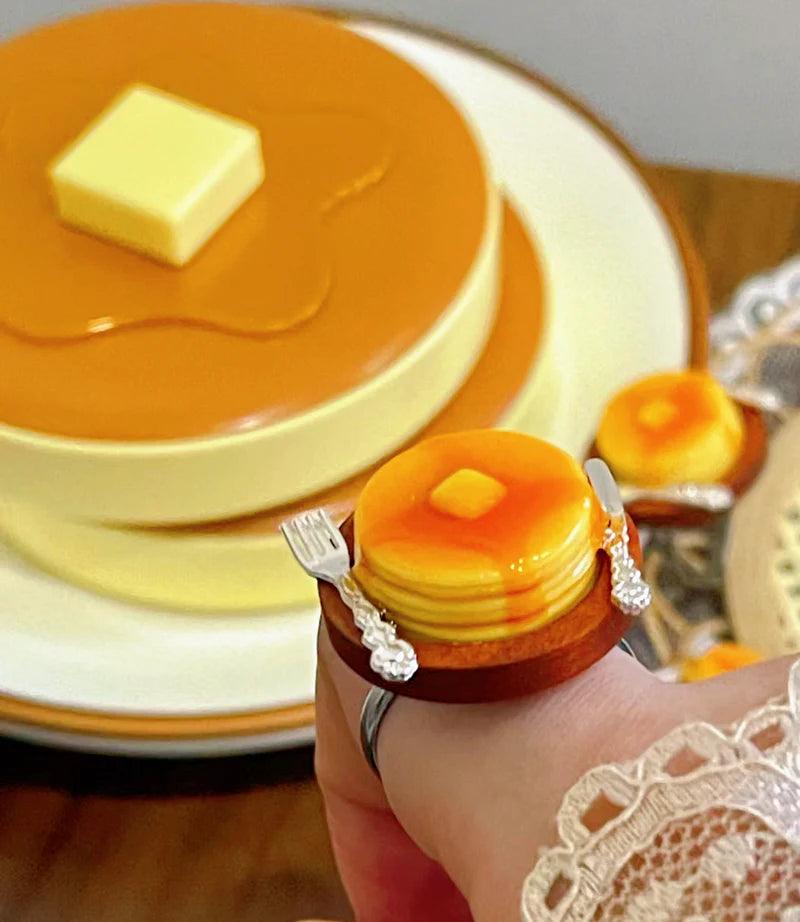 Coffee and Pancake Adjustable Ring