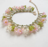 Cherry Blossom Tassel Beaded Bracelet