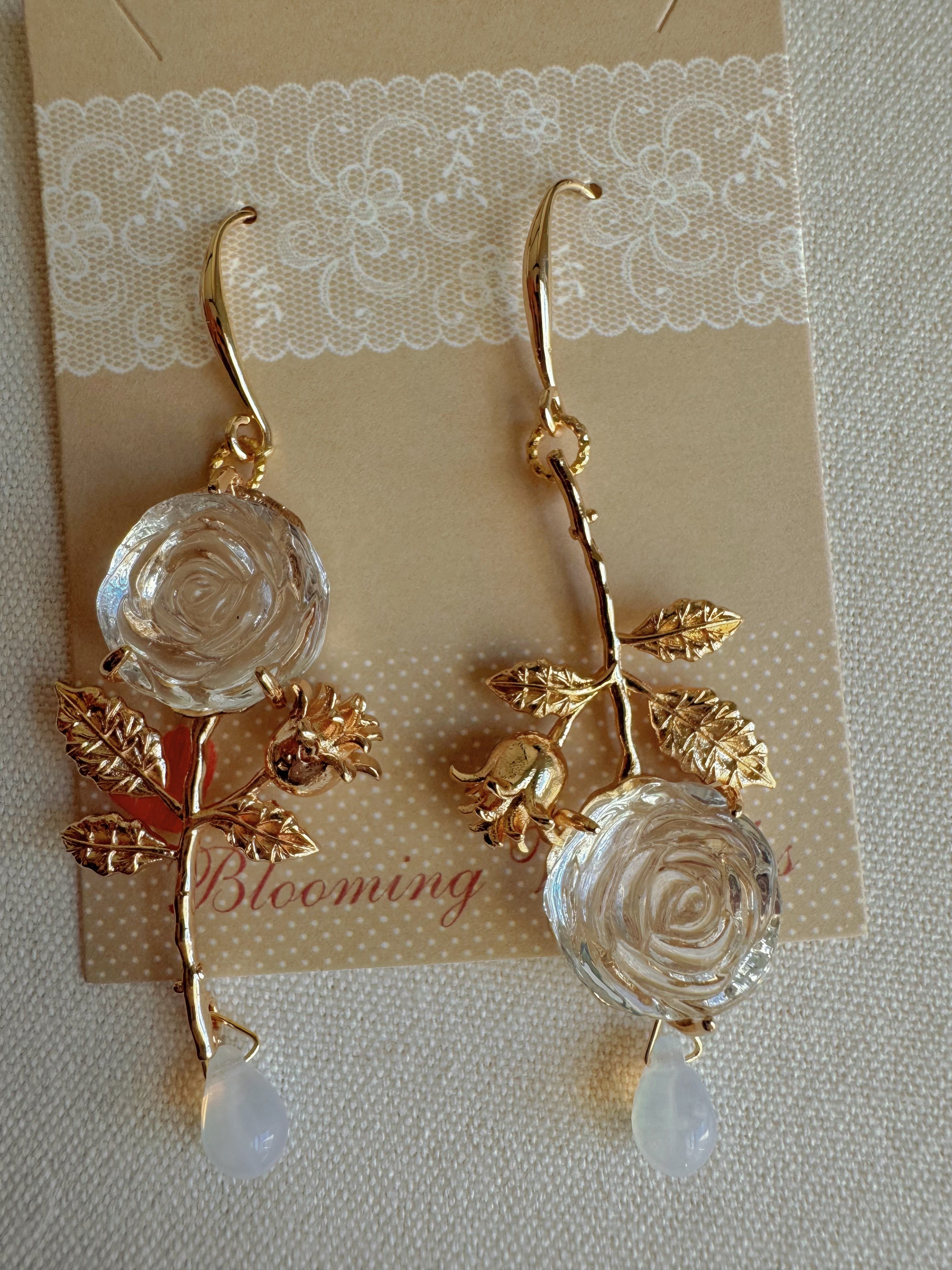 Crystal Rose Earrings