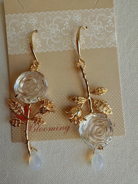 Crystal Rose Earrings
