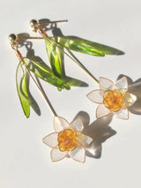 Daffodil Earrings, Unique Handmade Resin Jewelry