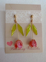 Handmade Resin Tulip Earrings