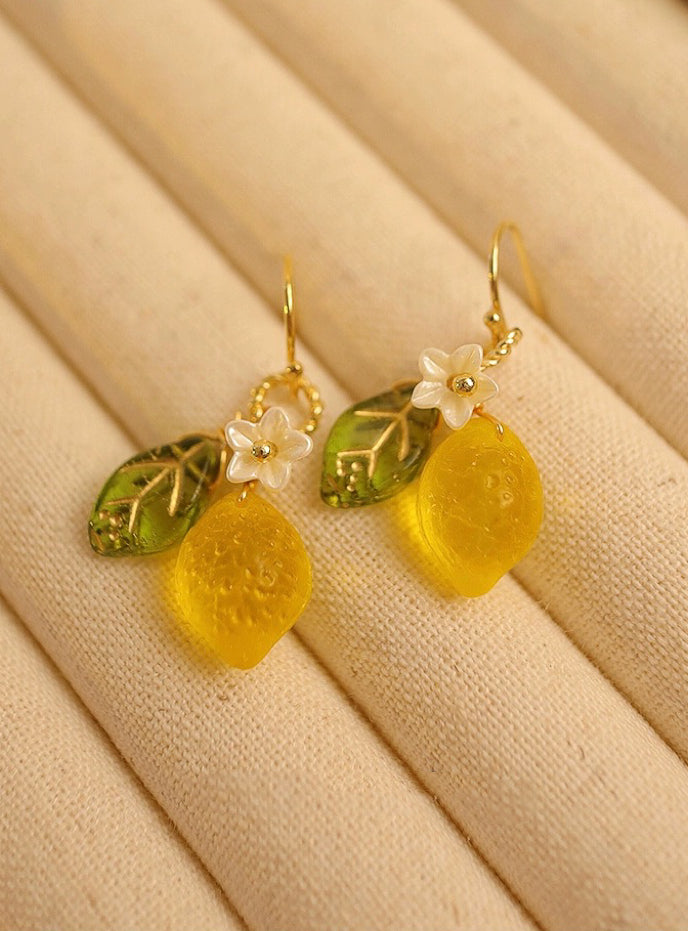 Handmade Fresh Lemon Earrings