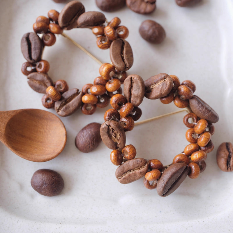 Real Coffee Bean Brooch/ Coffee Lover Pin