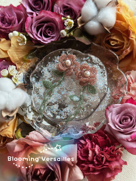 Rose Latte Beaded Earrings