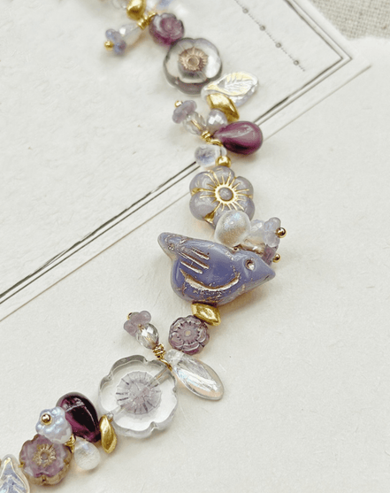 Handmade Lavender Garden Beaded Bracelet