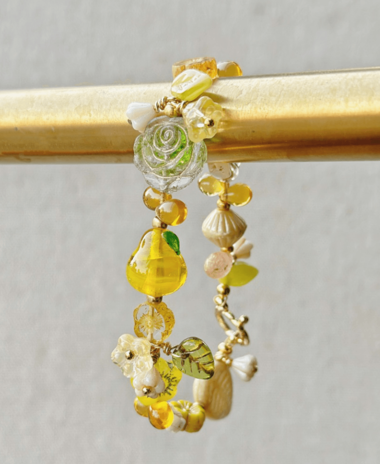 Handmade Lemon Orchard Beaded Bracelet