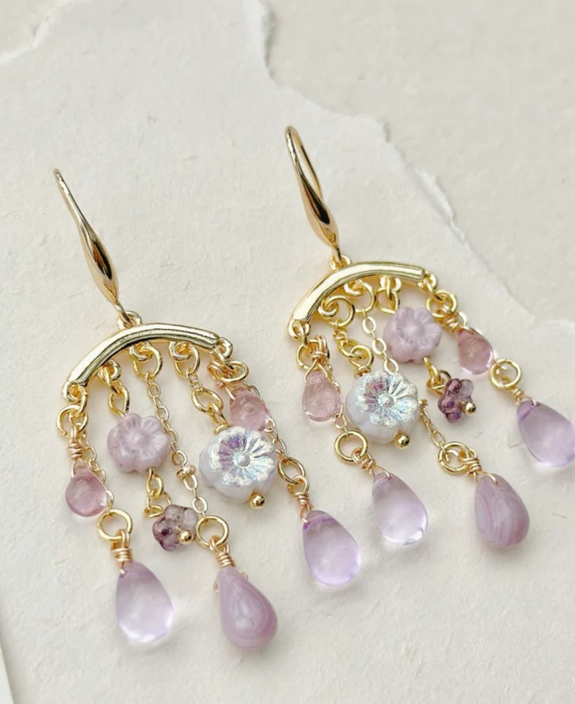 Handmade Purple Vervain Tassel Earrings