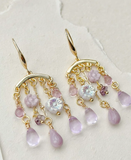 Handmade Purple Vervain Tassel Earrings