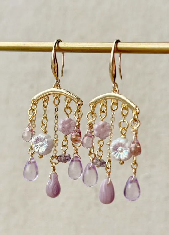 Handmade Purple Vervain Tassel Earrings