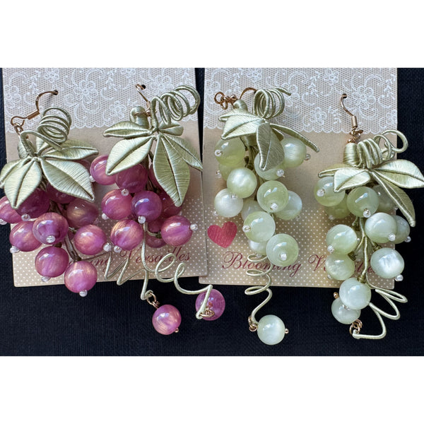 Handmade Grape Earrings,