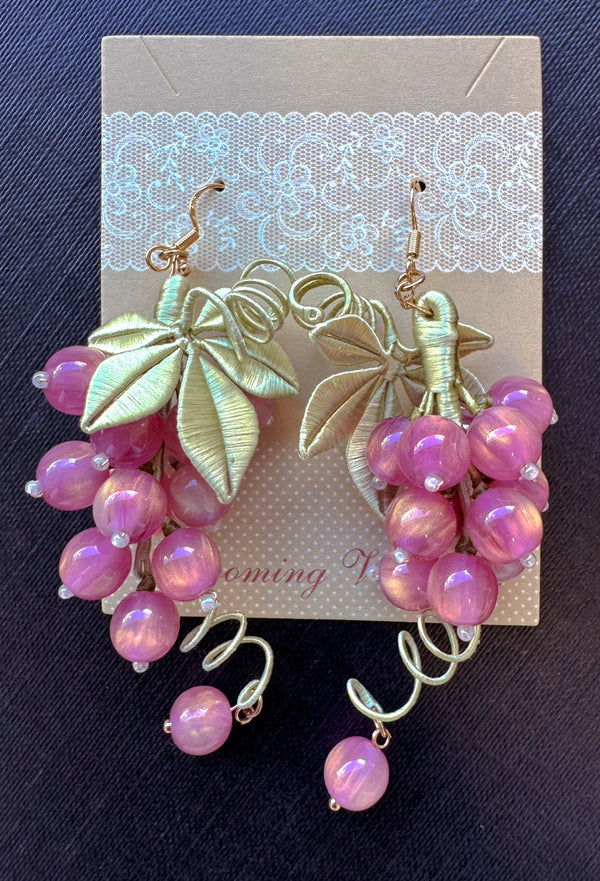 Handmade Grape Earrings,