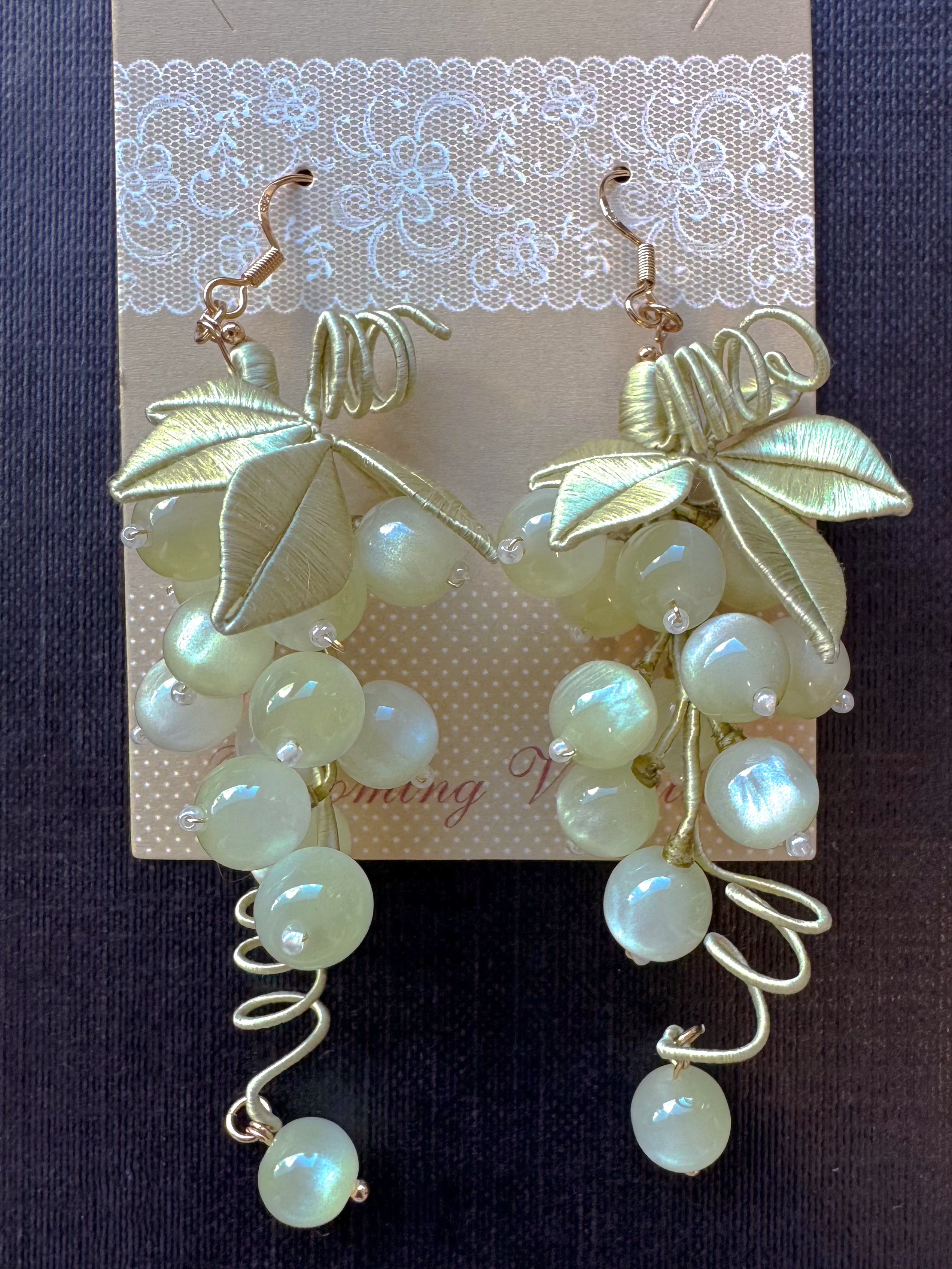 Handmade Grape Earrings,