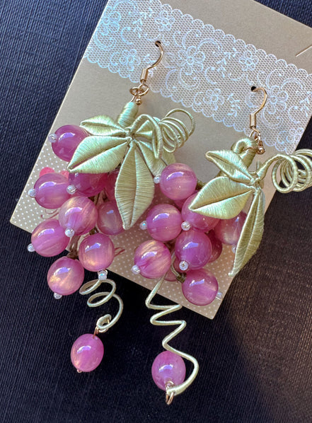 Handmade Grape Earrings,