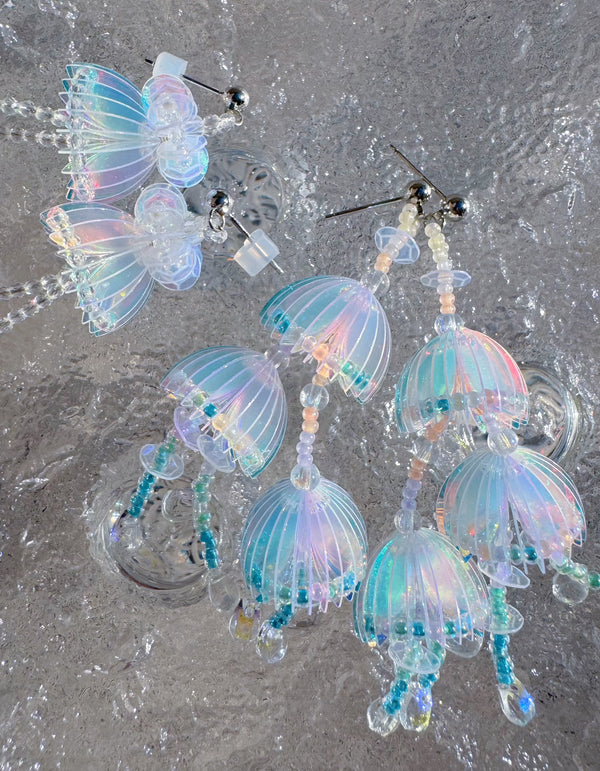 Jellyfish beaded earrings