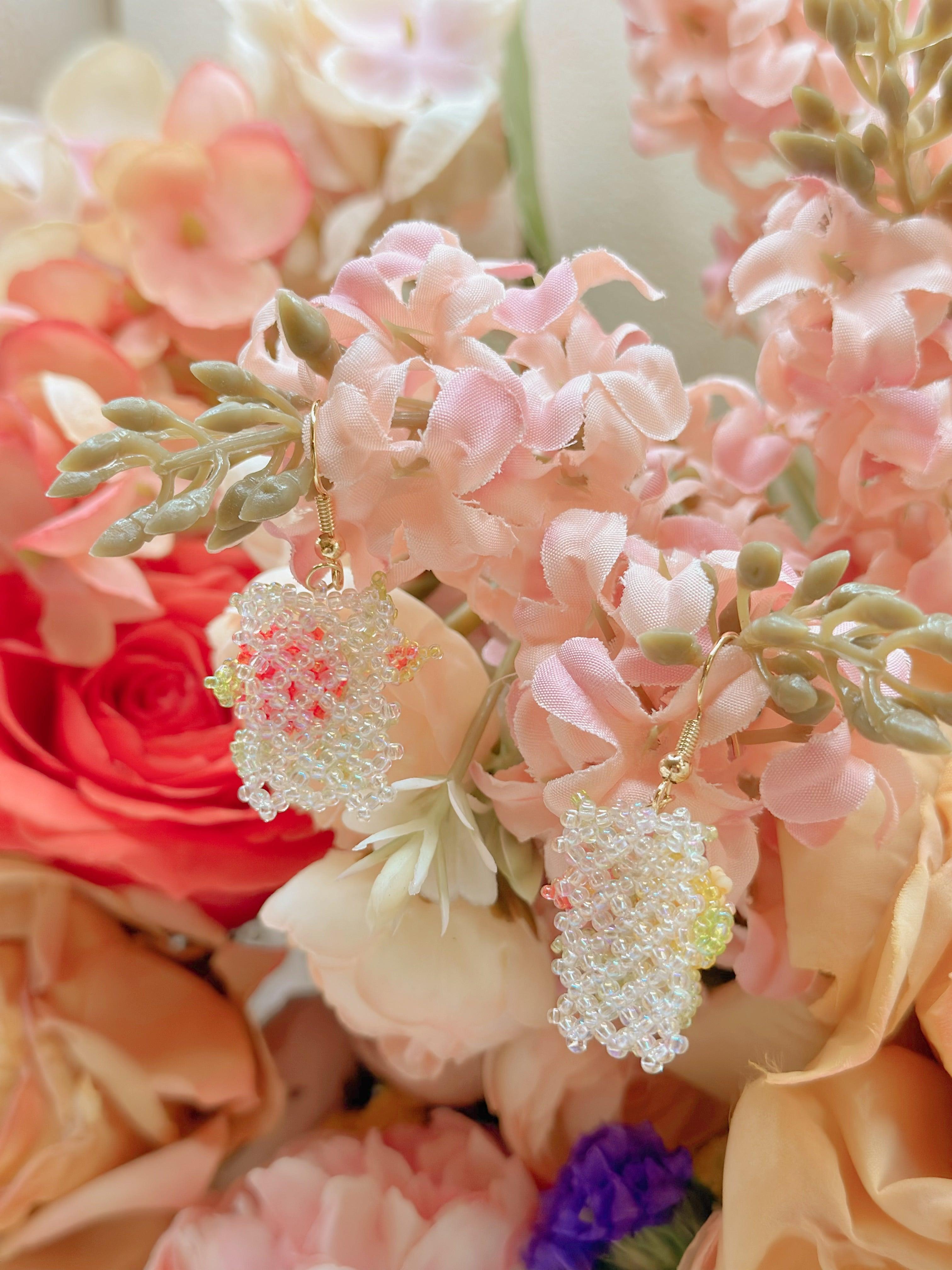 Secret Garden Flower Beaded Earrings