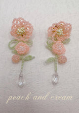 Peach Blossom Beaded Earrings