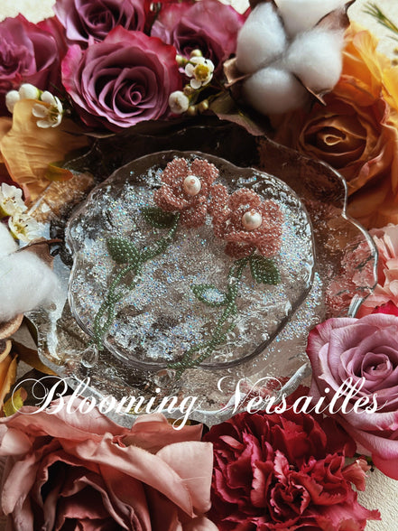 Rose Latte Beaded Earrings