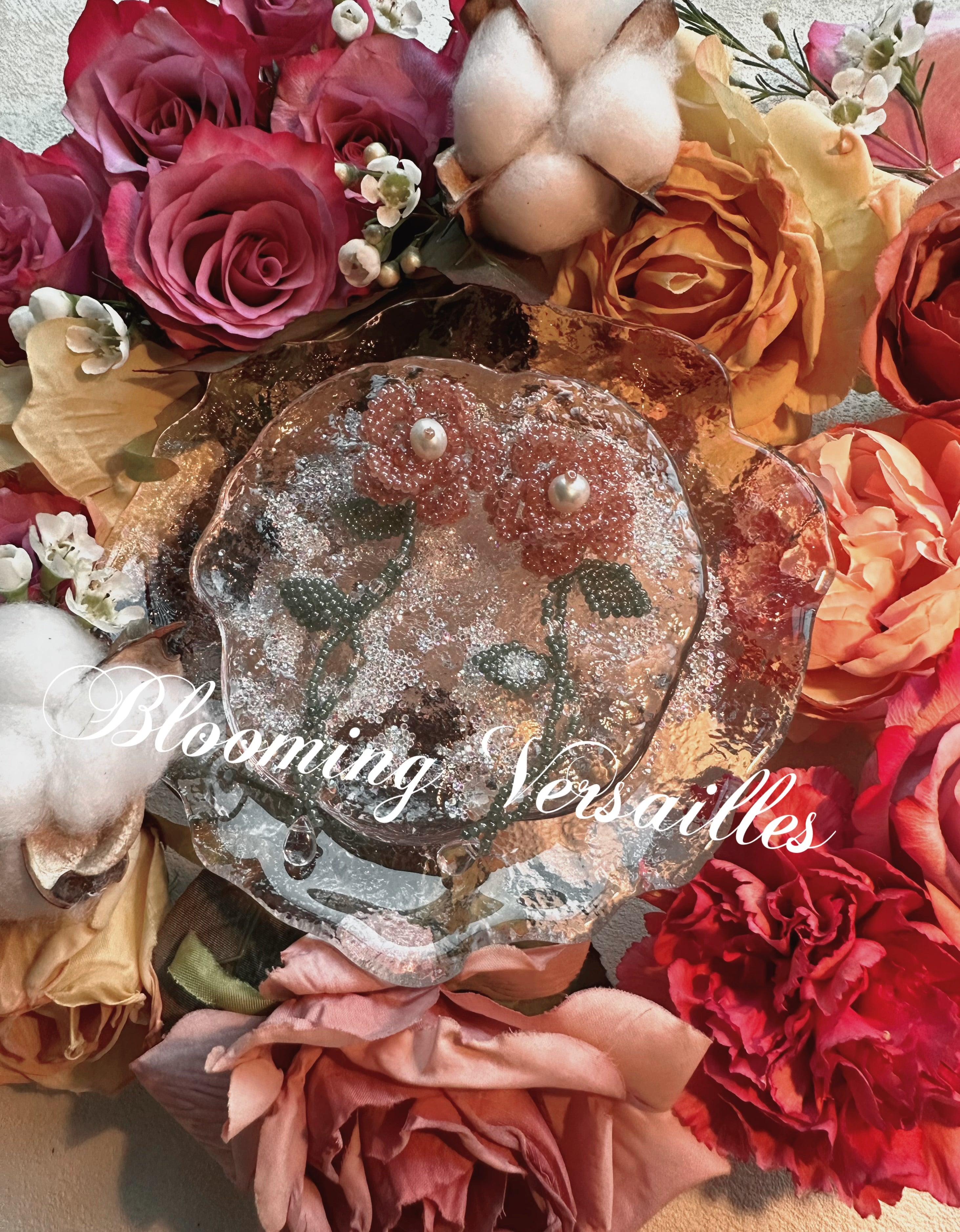 Rose Latte Beaded Earrings