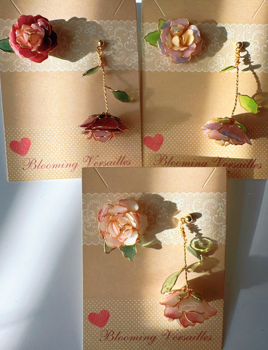Handmade Paloma Rose Flower Earrings