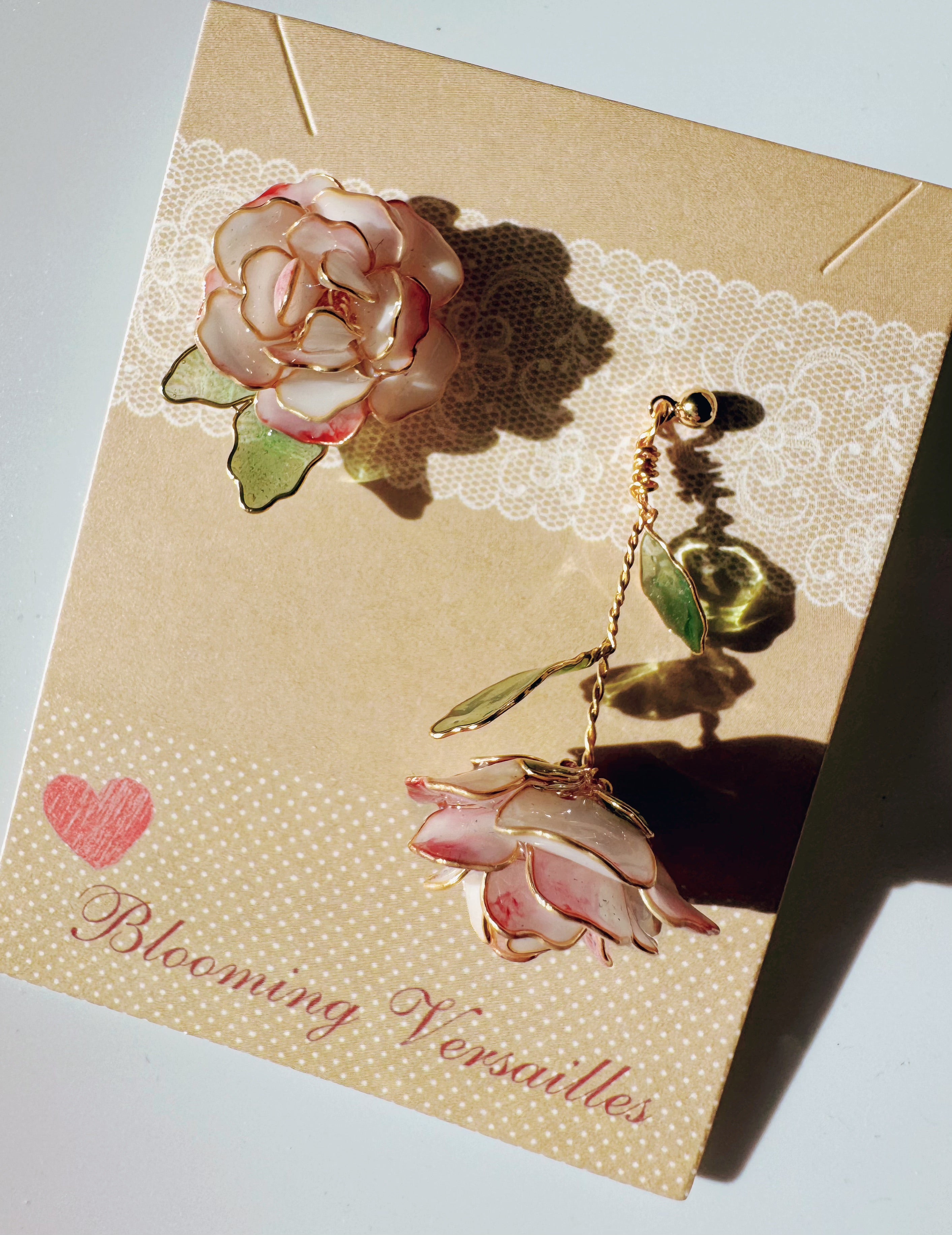 Handmade Paloma Rose Flower Earrings