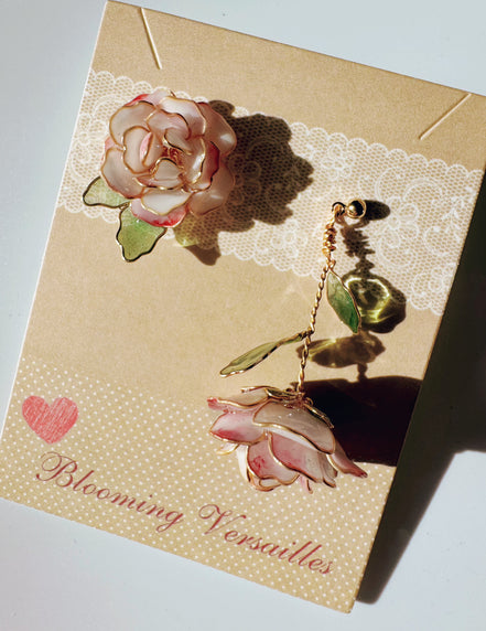 Handmade Paloma Rose Flower Earrings