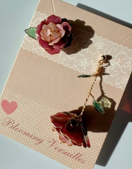 Handmade Paloma Rose Flower Earrings