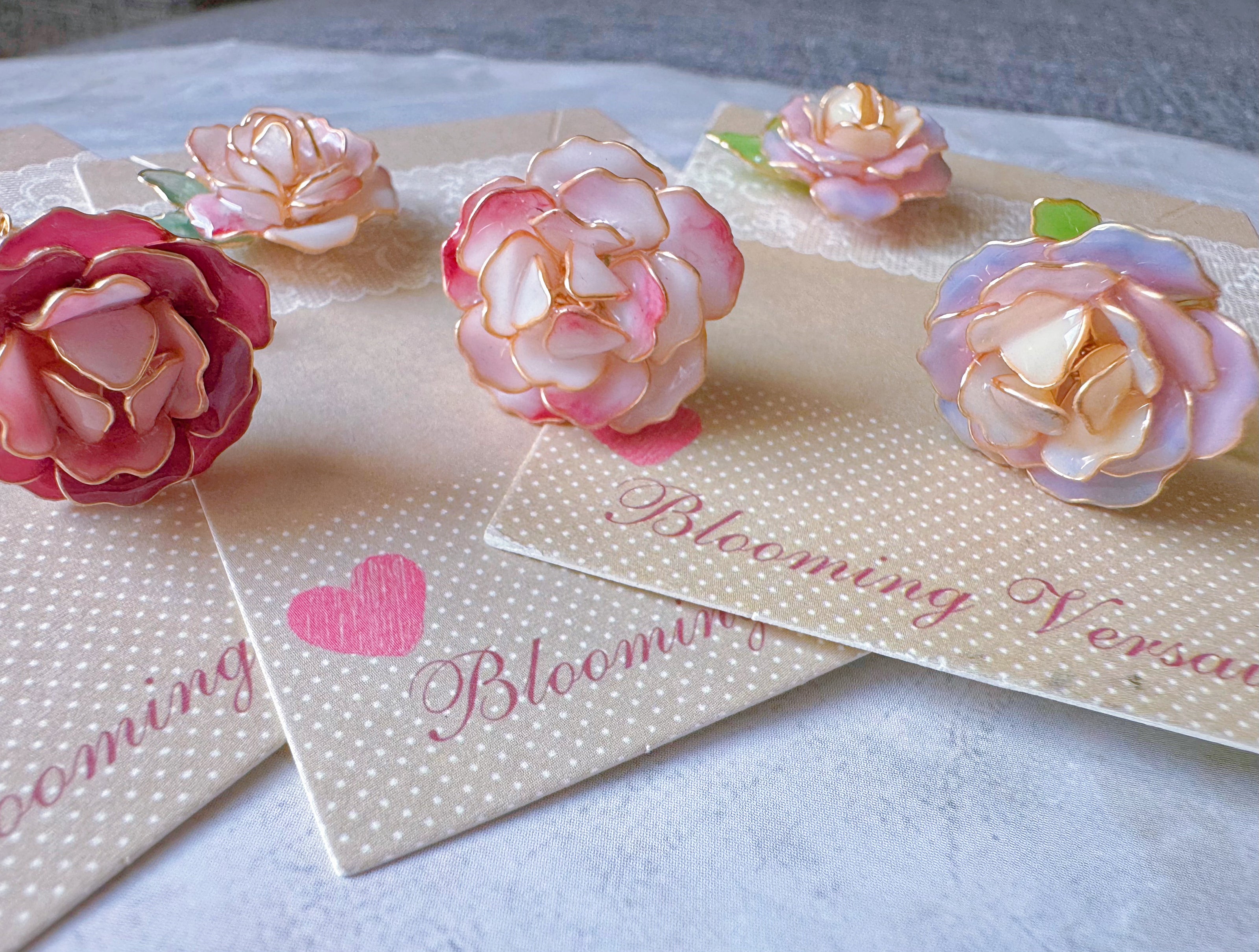 Handmade Paloma Rose Flower Earrings