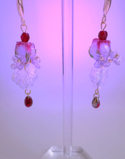 Lampwork Rose beads Earrings