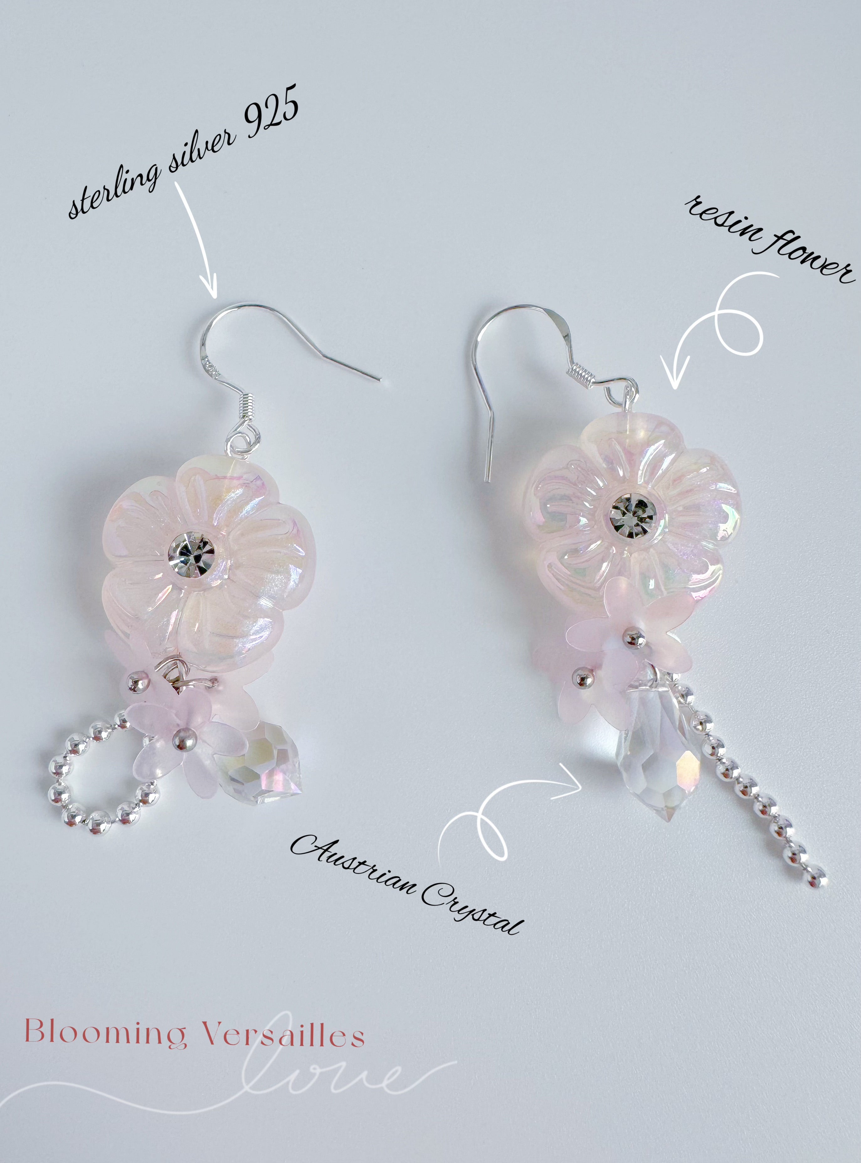 Pink Aurora Flower Earrings