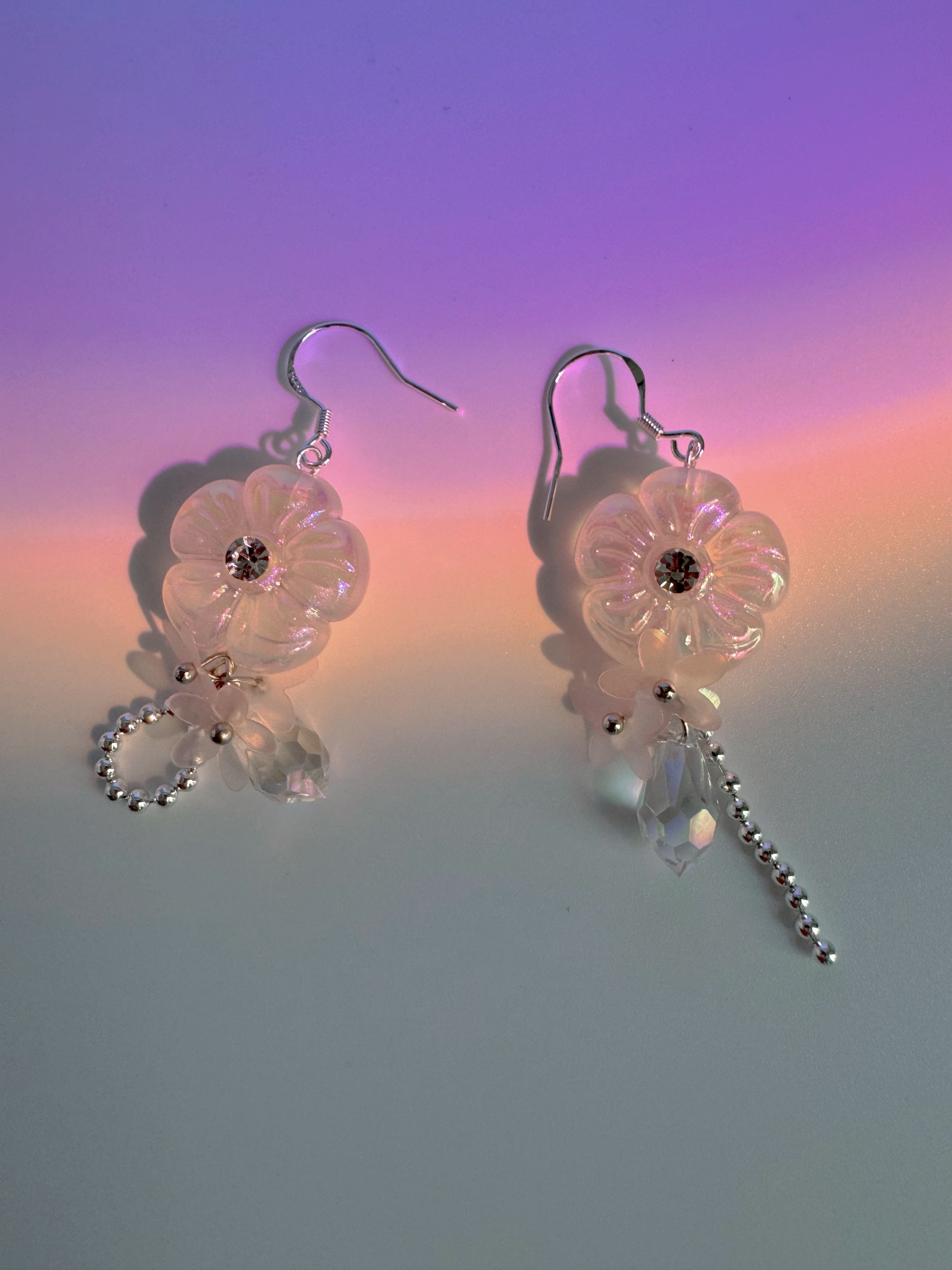 Pink Aurora Flower Earrings