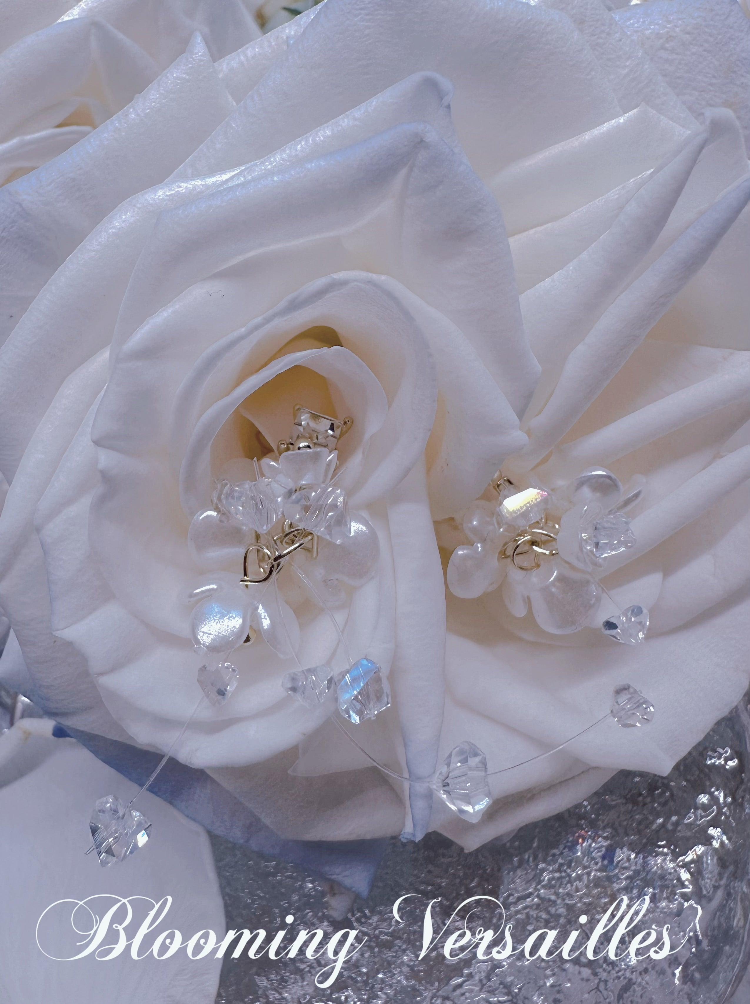 Handmade Ice Sakura Flower Earrings