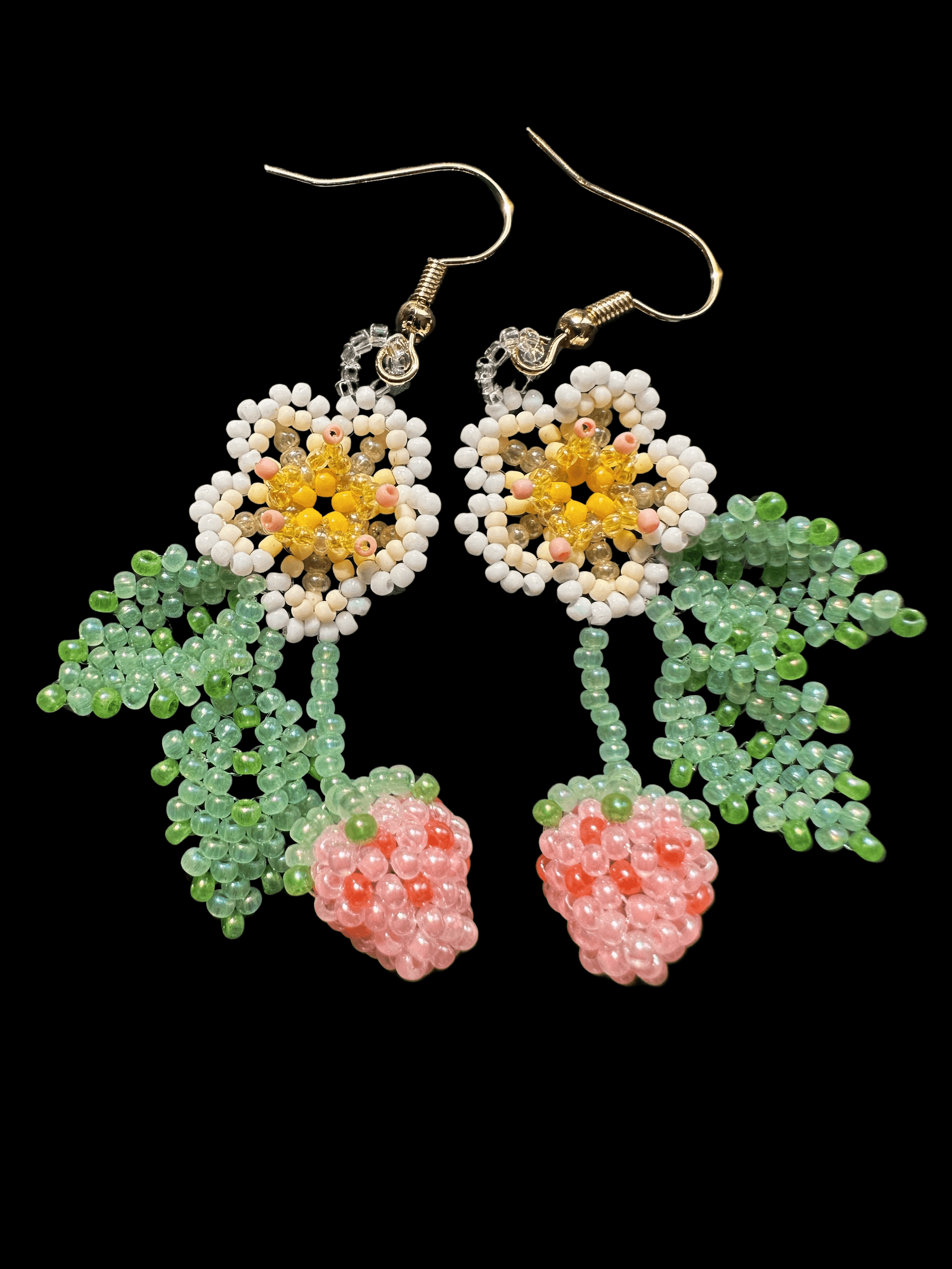 Blush Strawberry Beaded Earrings