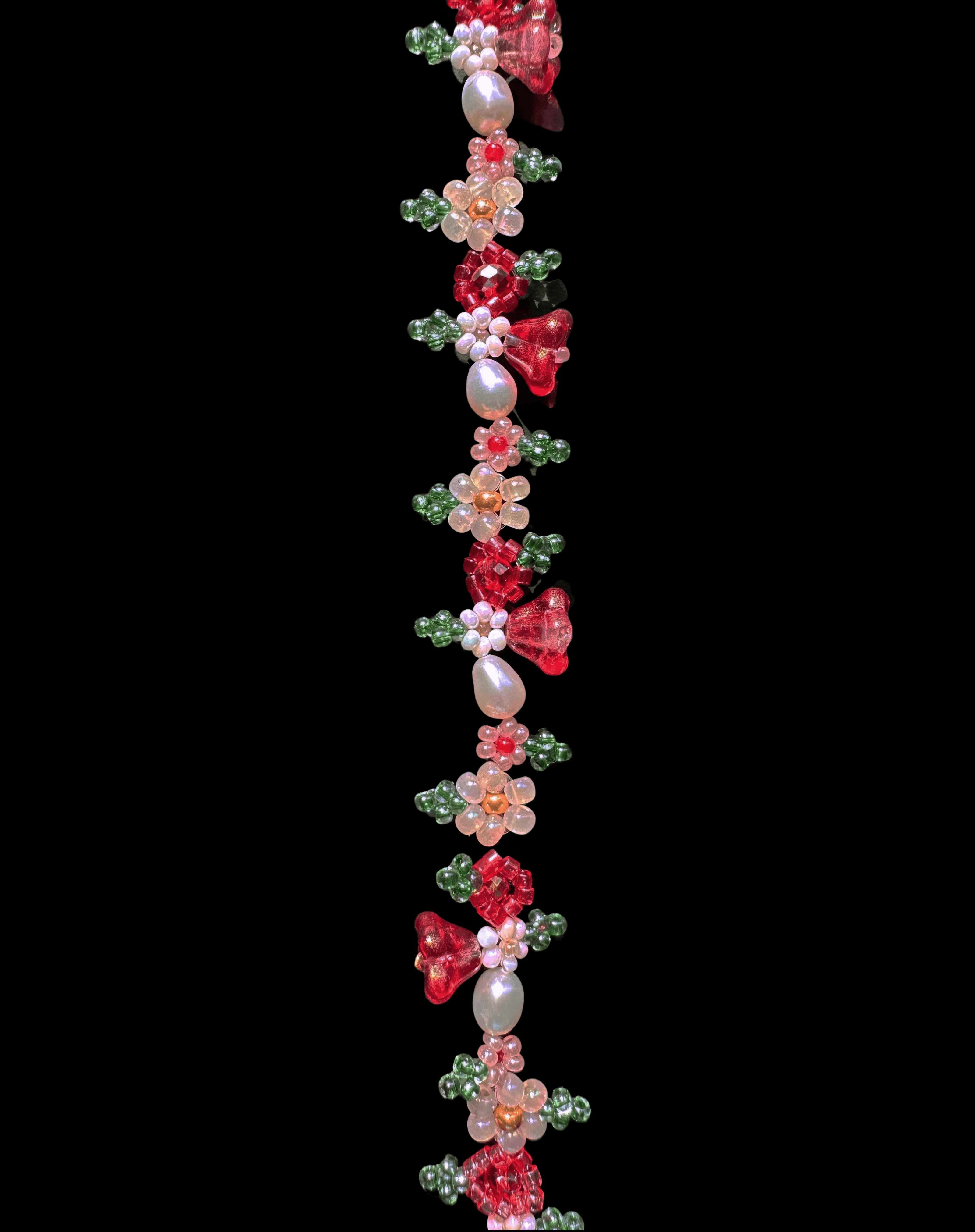 Ruby Serenada Flower Beaded Bracelet