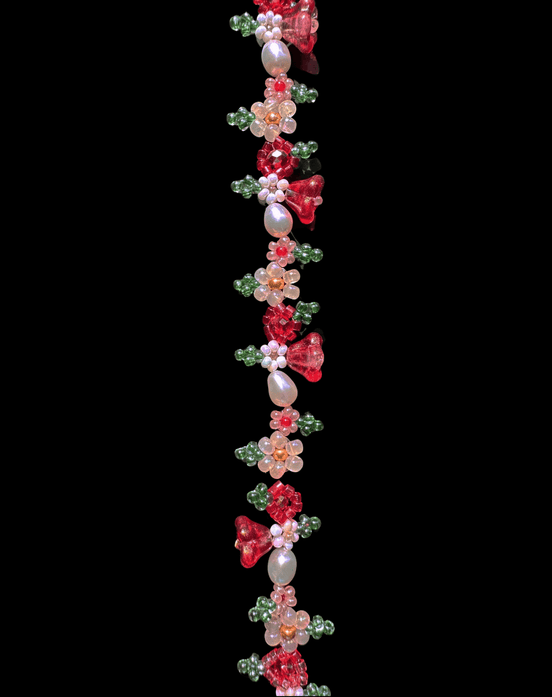 Ruby Serenada Flower Beaded Bracelet