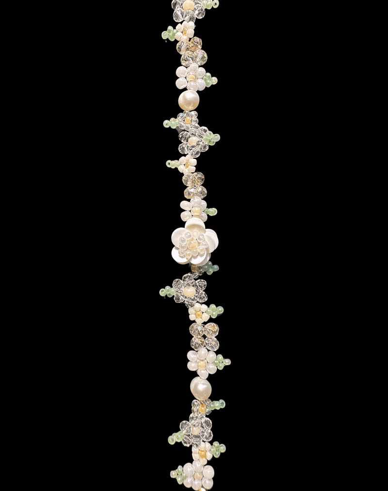 Ivory Petals Flower Beaded Bracelet
