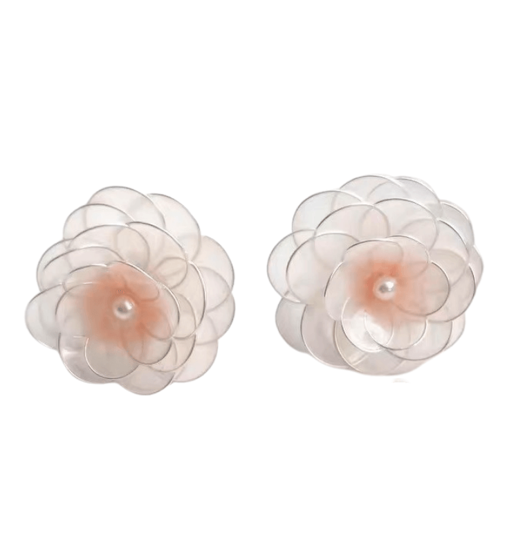 Blush Peony Handmade Earrings