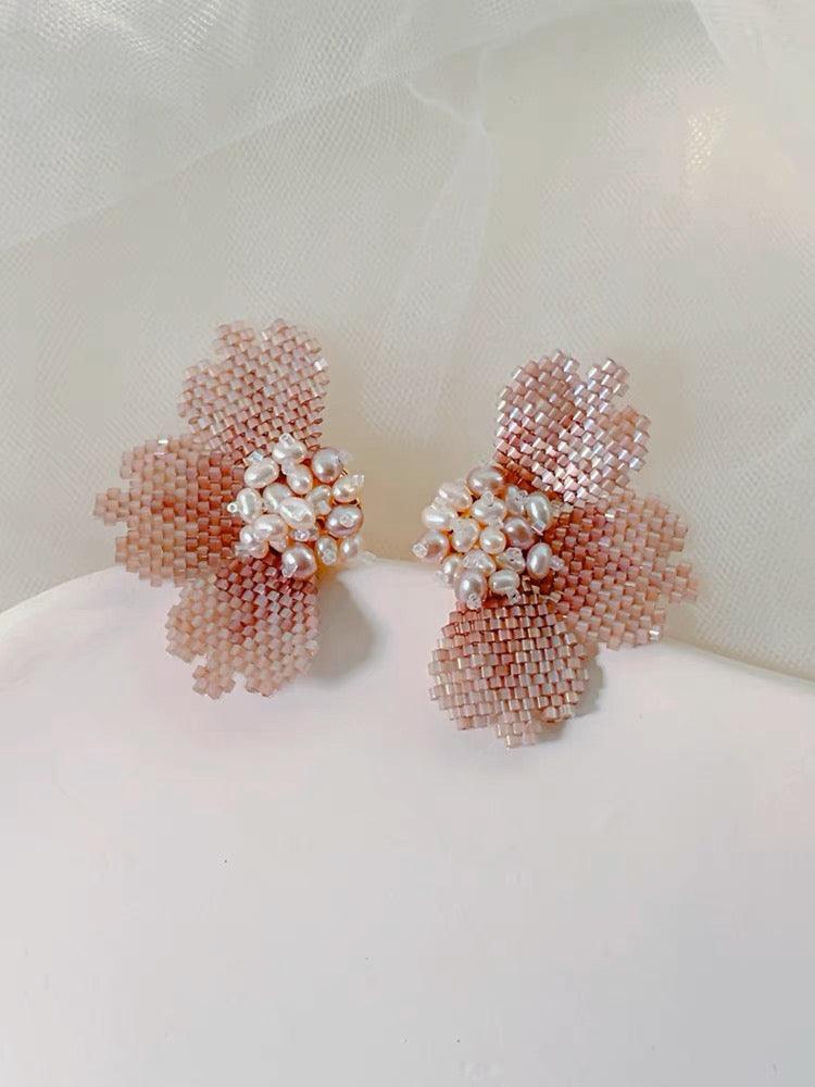 Peony French Beading Earrings