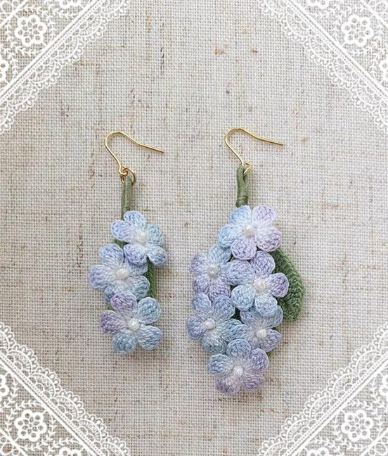 Micro Crochet Hydrangea Earrings