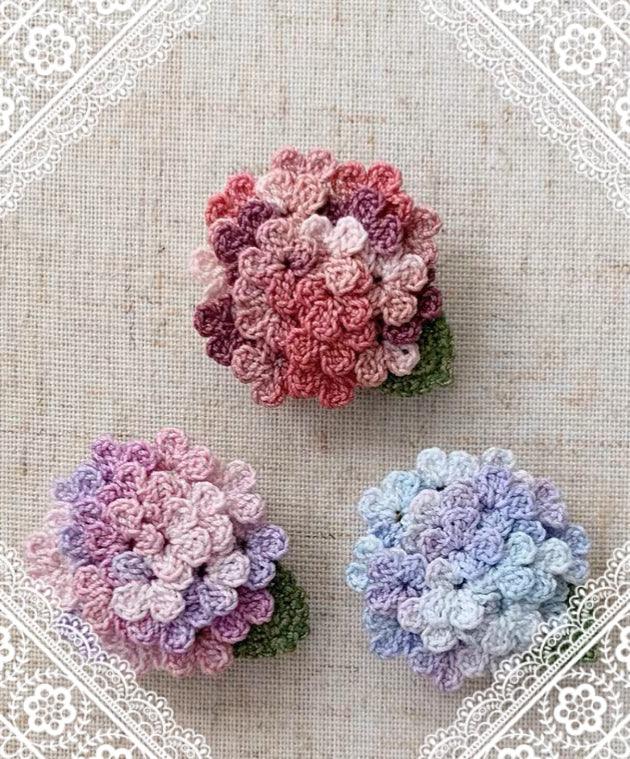 Micro Crochet Hydrangea Brooch