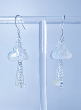 Shimmering cloud lampwork glass beads earrings