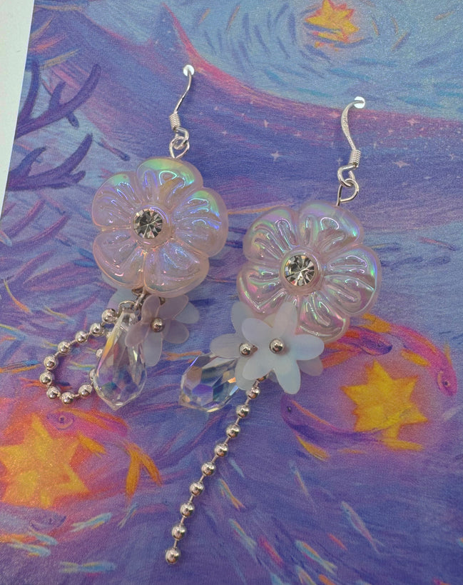 Pink Aurora Flower Earrings