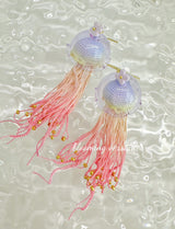 Jellyfish Crochet Earrings, Microcrochet gradient earrings, handmade earrings