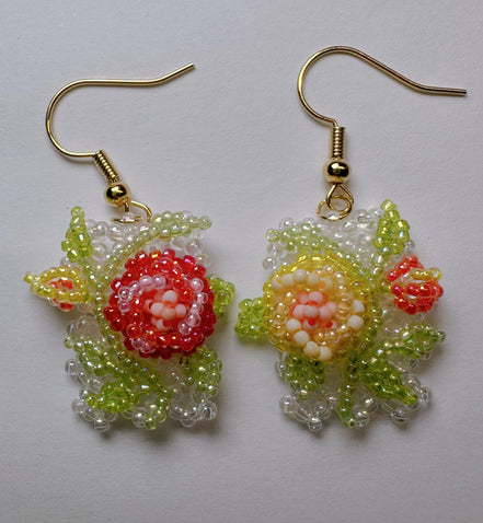 Secret Garden Flower Beaded Earrings