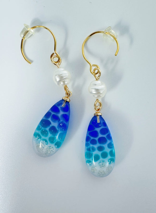 Ocean Themed Earrings, Real sand Resin Earrings