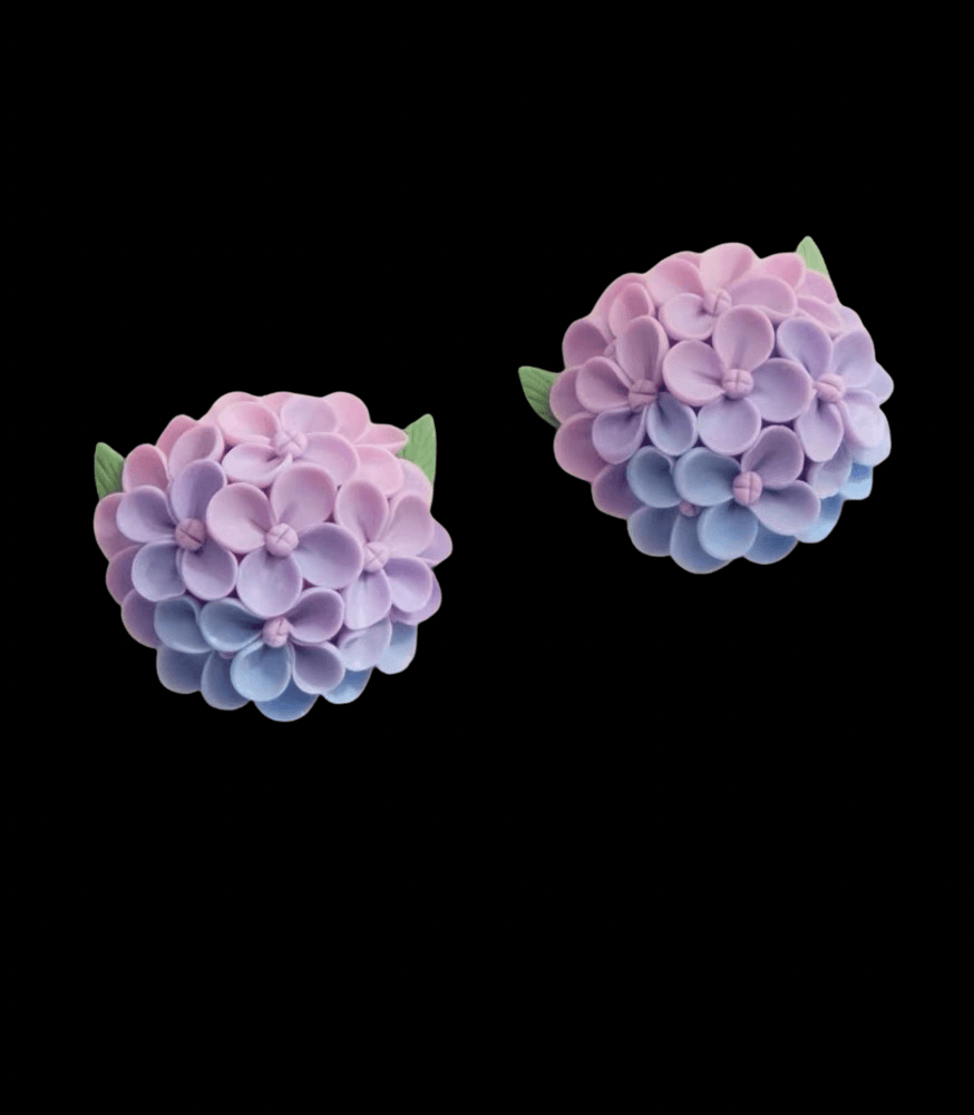HANDMADE CLAY HYDRANGEA EARRINGS
