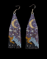 STARRY NIGHT BEADED FRINGE EARRINGS